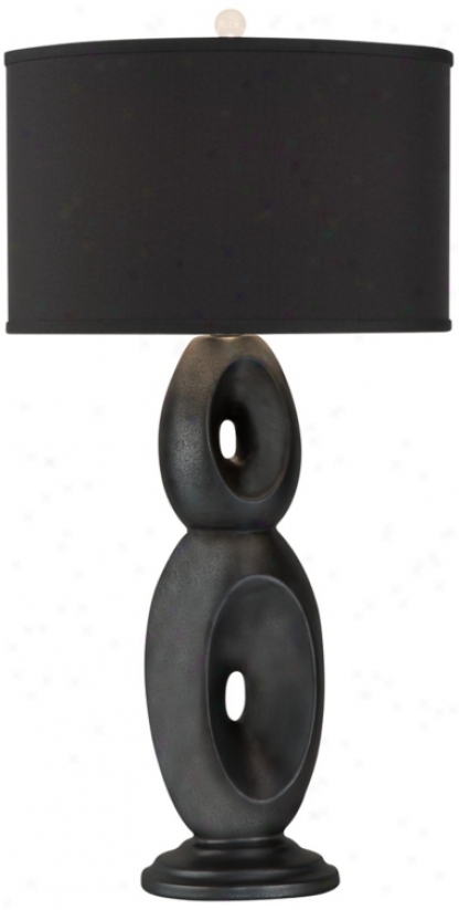 Thumprint sLoop Graphite With Black Shade Table Lamp (v7313)