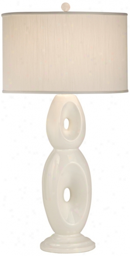 Thumprints Loop White With White Shade Taable Lamp (v7360)