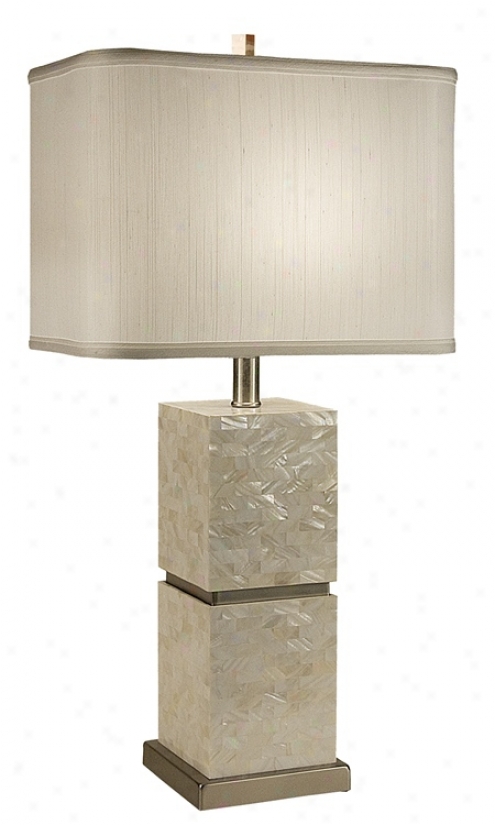 Thumprints Seaside With White Rectangular Shade Index Lamp (m6962)
