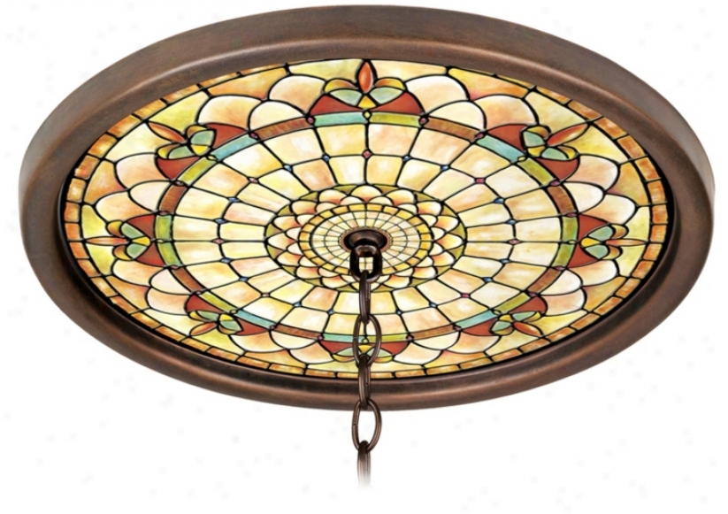 Tiffan yTracery 16" Wide Bronze 1" Openiing Medallion (g8171-g7691)