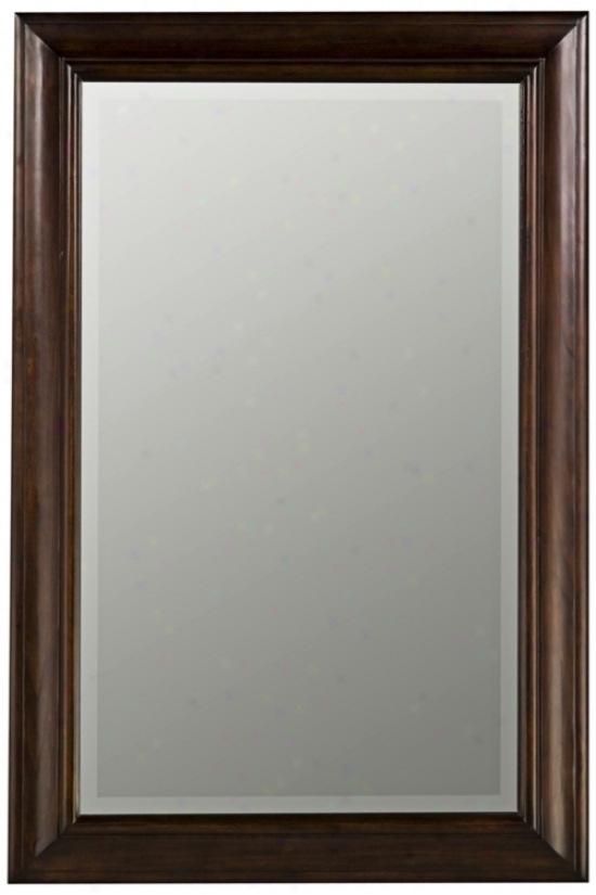 Tobacco Finish Beveled Rectangular 36" High Wall Mirror (h9771)