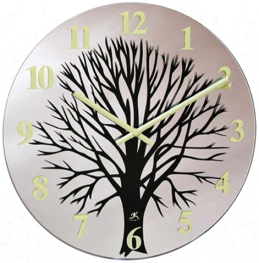 Topiary Glass 14" Wide Round Wall Clock (r6788)