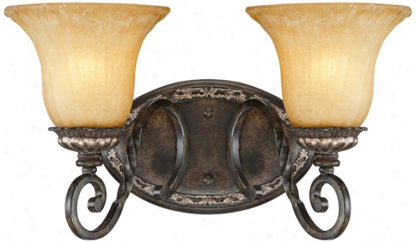 Traditional Bronze And Gold 16" Wide Bath Light (u5790)