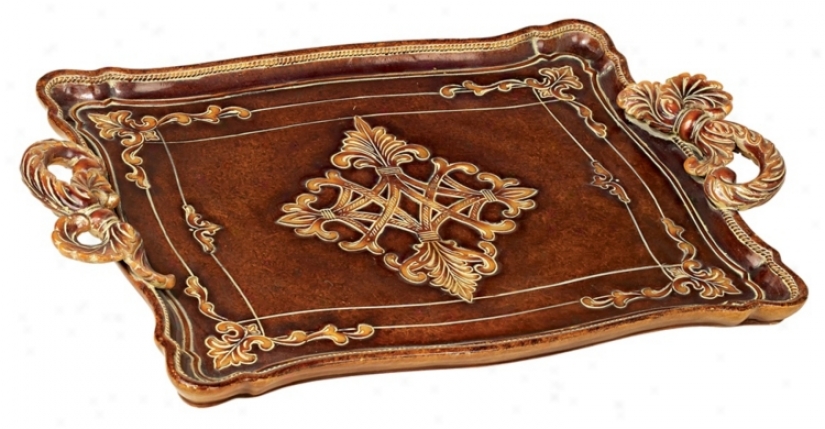 Traditional Serving Tray With Pull Style Handles (89499)