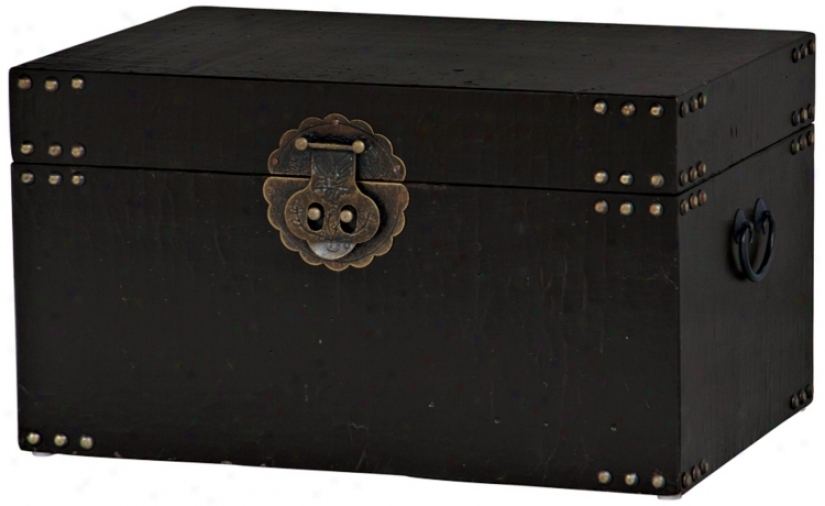 Traveler Antique Black Finish Trunk (p2869)