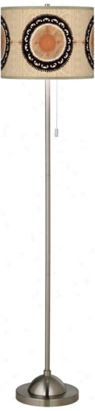 Travelers Compass Brushed Nickel Contemporary Floor Lamp (99185-u4667)