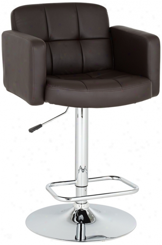 Trek Larbe Adjustable Height Espresso Bar Stool (u4463)