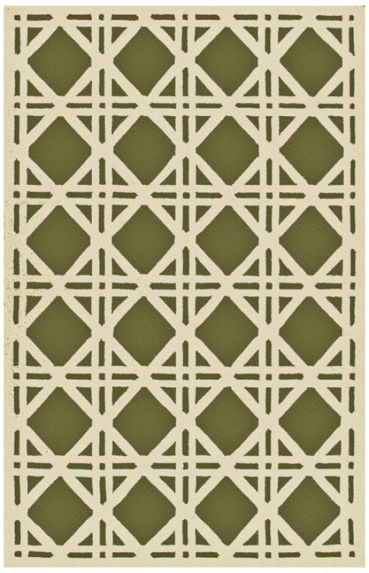 Trellis Green Indoor Outdoor Rug (k0192)