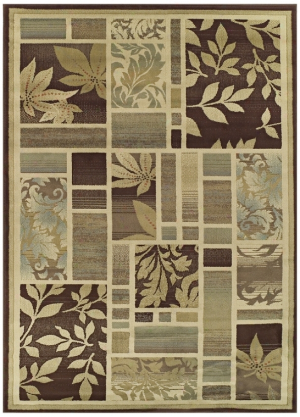 Tremont Collection Leafy Screens Chocolate 8x10 Area Rug (n4355)