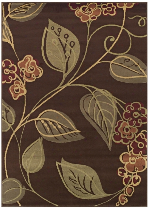 Tremont Collection Swerve Floral Chocolate 3x5 Area Rug (n4668)