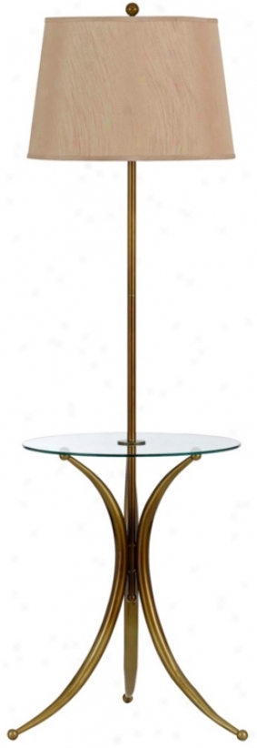 Trinity Autumn Gold Glass Tray Table Floor Lamp (t6670)