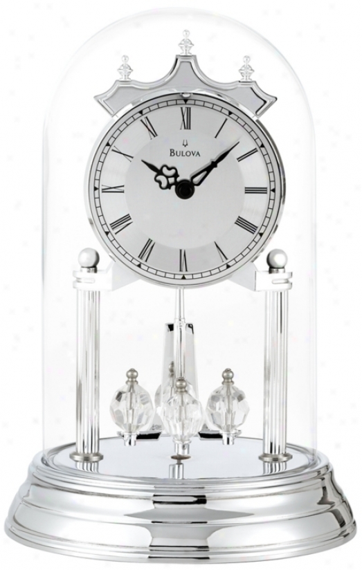 Tristan Ii Chrome 9" High Bulova Mantle Clock (v1963)