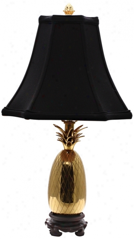Tropiic Pineapple Brass And Black Table Lamp (j8903)