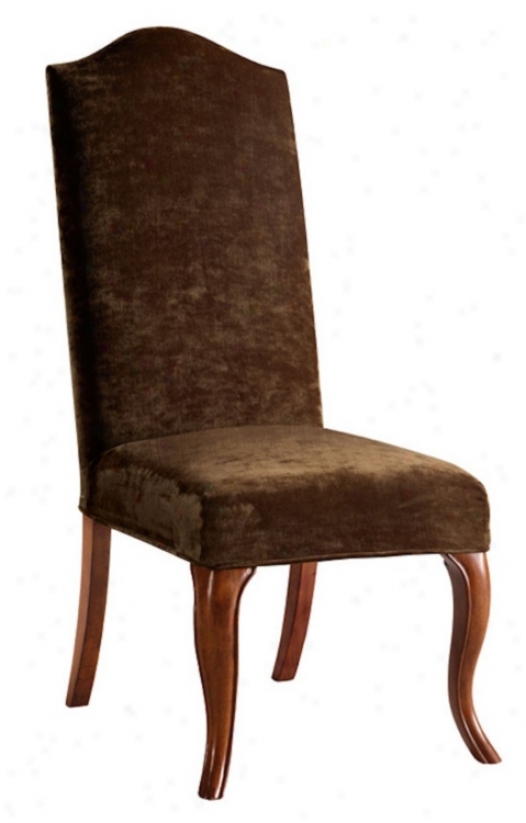 Truffle Slipcovered High Camel Back Armless Dining Chair (m5095-m5152)