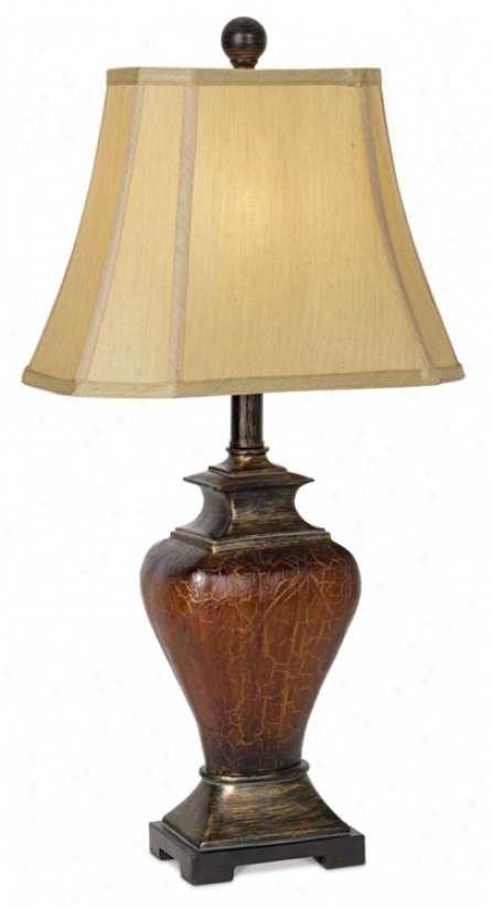 Tudor Brown Crackle Table Lamp (p7651)