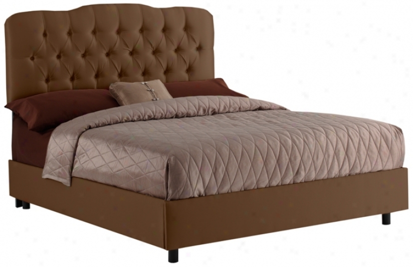 Tufted King Bed In Shantung Chocolate (p2658)