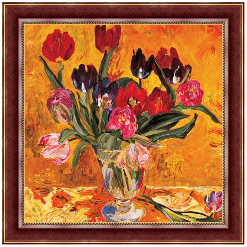 Tulips For Spring 30" Square Wall Art Print (j5916)