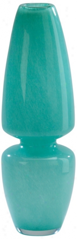 Turquoise Glass Slender Vase (r0685)