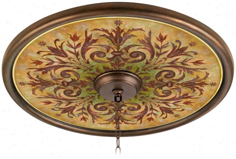 Tuscan Basil 24" Wide Brown Finish Ceiling Medallion (02777-g7143)