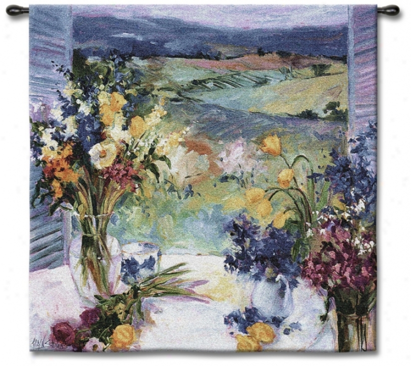 Tuscan Wildflowers Small 35" Square Wall Tapestry (j8684)