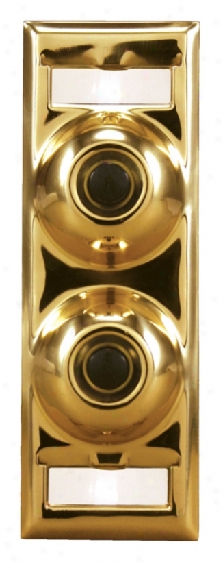 Two-family Polished Brass Doorbell Button (k6333)