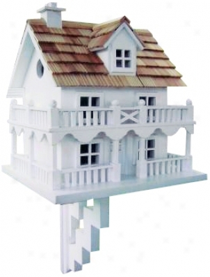 Two-story White Cot Bird House (h9608)