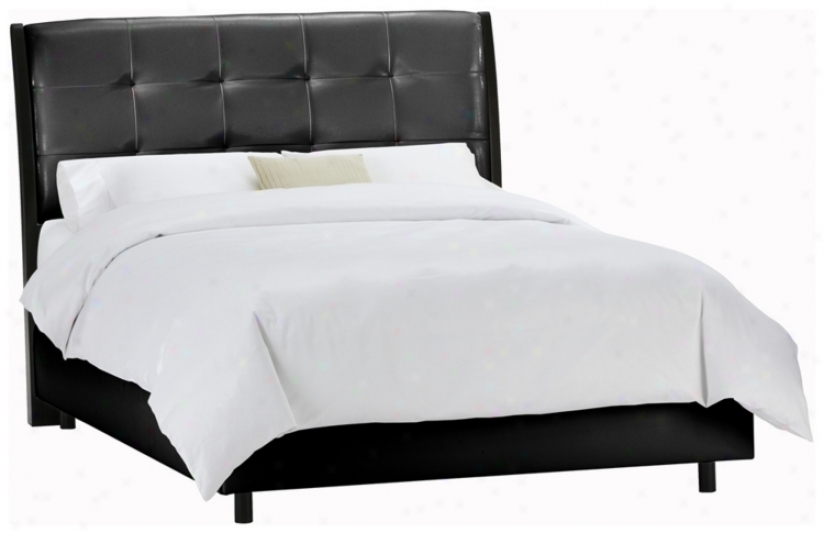 Upholstered Headboa5d Blaco Vinyl Bed (king) (p2434)