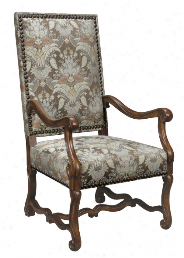 Upholstered High Back Floral Print Arm Chair (g2778)