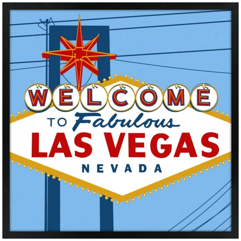 Vegas 26" Square Black Giclee Wall Art (n70l2)