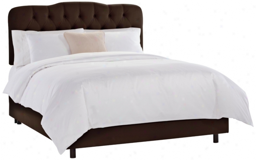 Velvet Chocolatetufted Bed (king) (v7277)