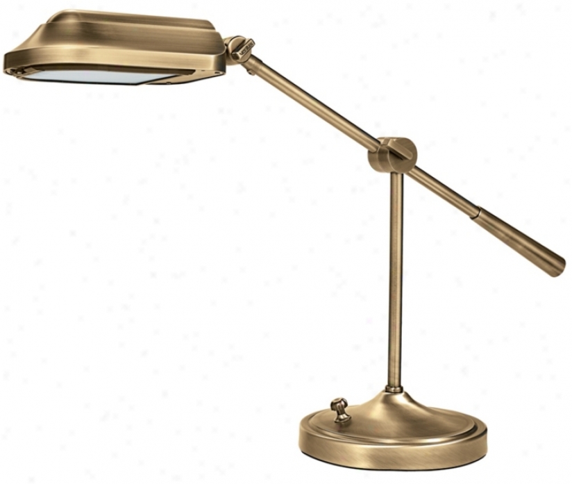 Verilux Heritage Brushed Brass Finish Balance Prepare Desk Lamp (g1628)