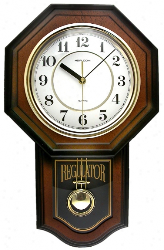 Vienna Brown Pendulum 18 3/4" High Wall Clock (64259)