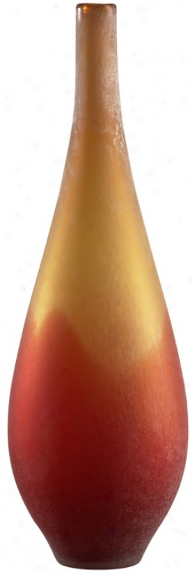 Vizio Yellow And Orange 21 1/2" High Art Glass Vasd (j0386)