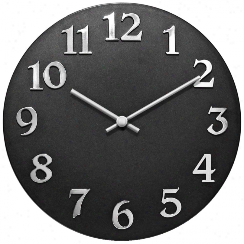Vogue Black 11 3/4" Wide Round Wall Clock (r6870)