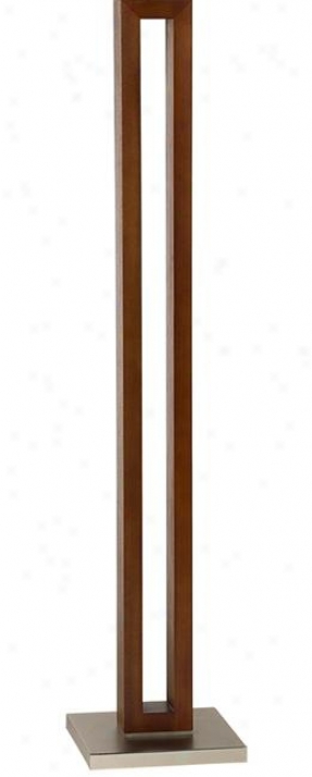 Walnut Finish Rectangle Floor Lamp Base (t1391)