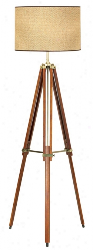 Walnut Tripod Floor Lamp (h1277)
