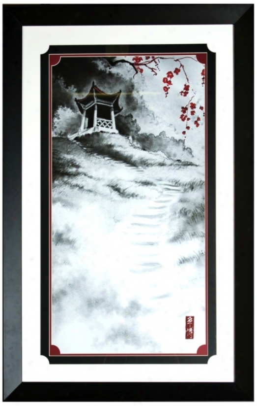 Walt Disney Mulan Ancestors Temple Framed 44" High Wall Creation of beauty (j2889)