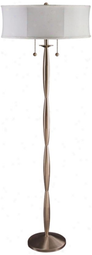 Washinbton Segmented Column Satin Nickel Floor Lamp (v0486)