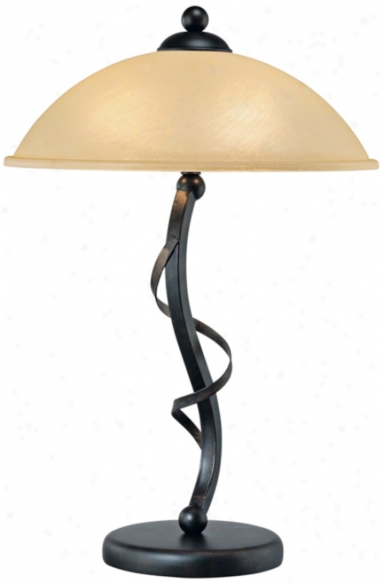 Wavia 23 1/4" High Amber Glass Table Lamp (u8380)