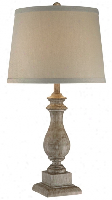 Weathered Wood Finish Balustrade Table Lamp (t3799)