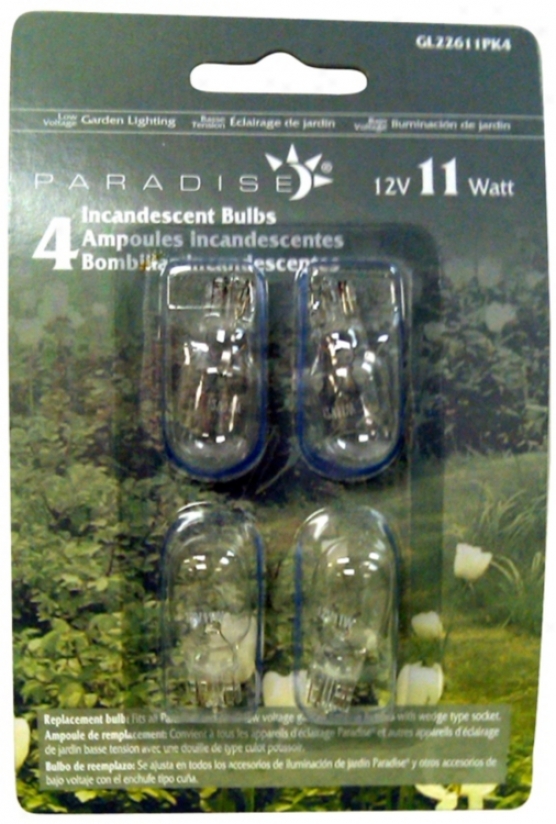 Wedge Pack Of 4 12-volt 11 Watt Light Bulbs (p9758)