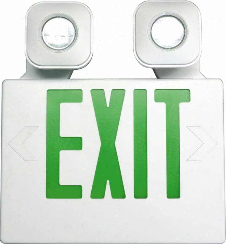 White And Green Mr16 Led Emergency Light Exit Sign (47679)