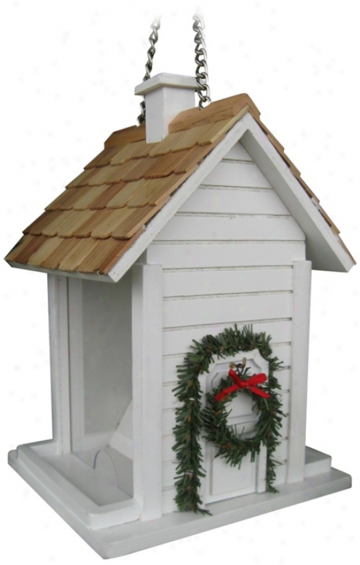 Of a ~ color Christmas Cottage Bird House (m8925)