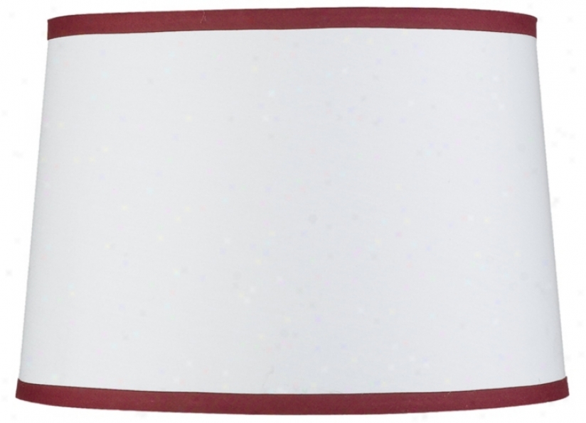 White Drum Woth Red Trim Shade 14x16x11 (spider) (20515)