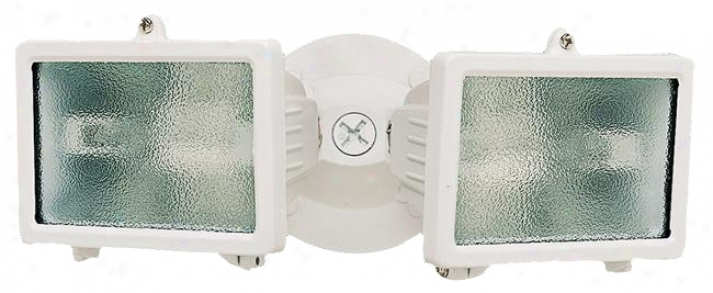 White Finish 12 1/4" Wide Twin Halogen Security Ligjt (k6535)