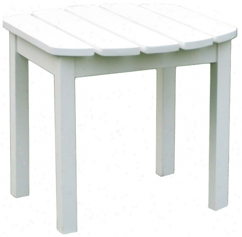 White Finish Wood Outdoor Accent Table (t4755)