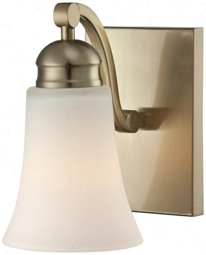 White Glass 5" Wide Brushed Brass Wall Sconce (u8270)