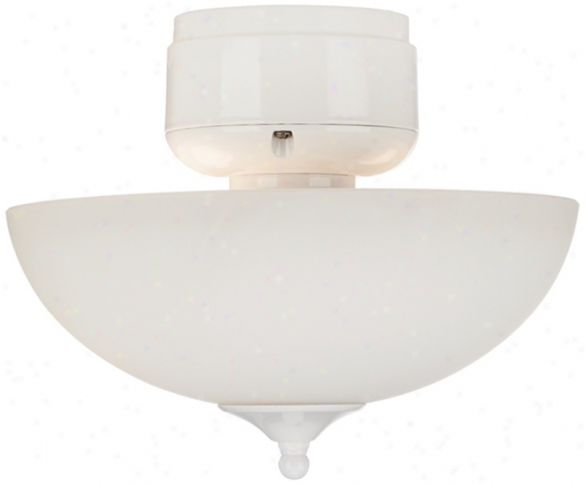 White Glass Cfl White Finish Ceiling Fan Light Kit (m4828)