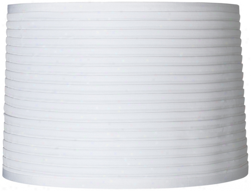 White Horizontal Pleat Lamp Shade 15x16x11 (spider) (2028)