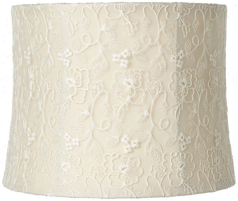 White Lace Cream Drum Lamp Shade 12x13x10 (spider) (u0986)